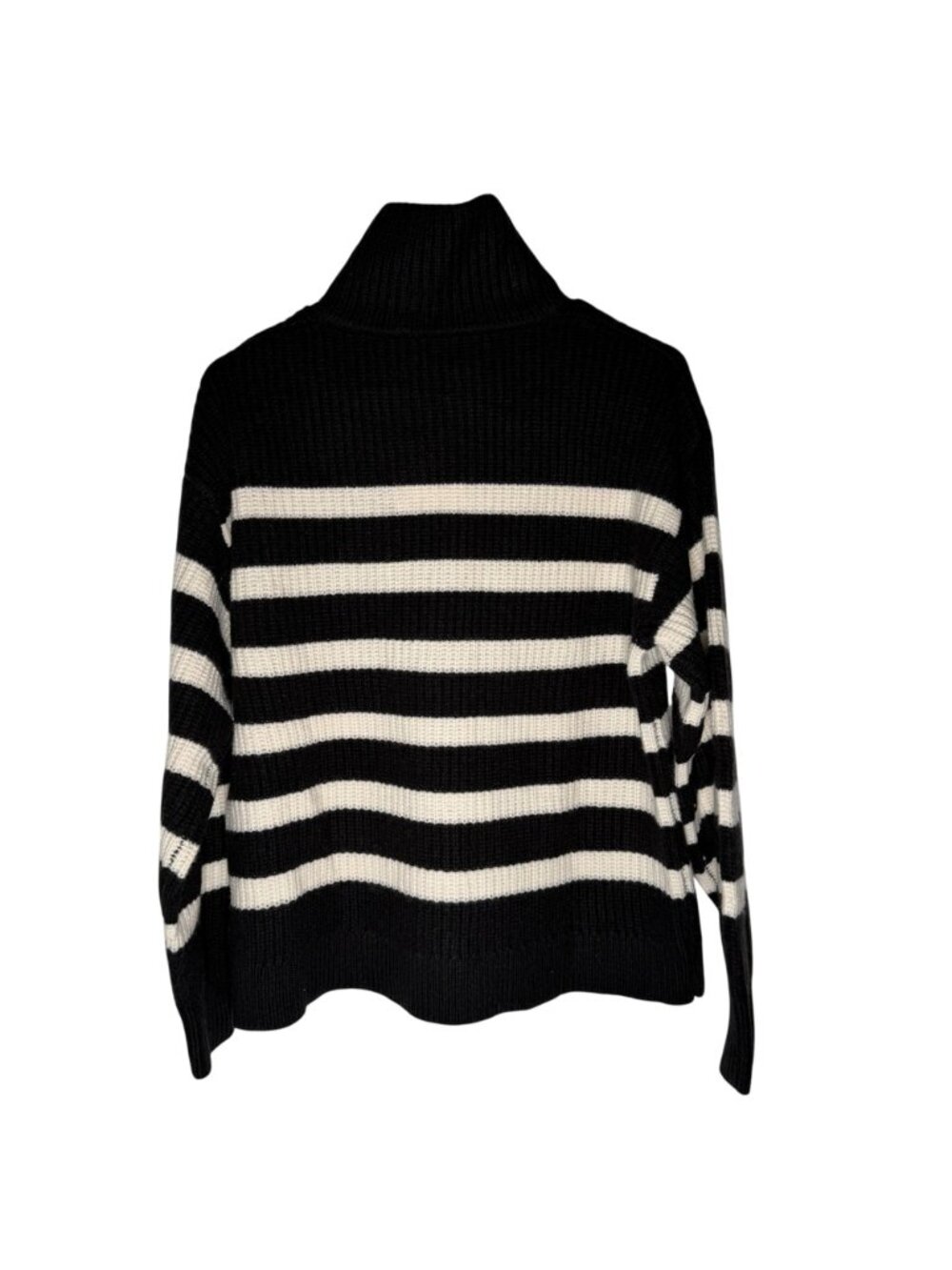 Everlane The Half-Zip Sweater in Luxe Merino Women's Size Small Black White NWT! - Picture 6 of 6